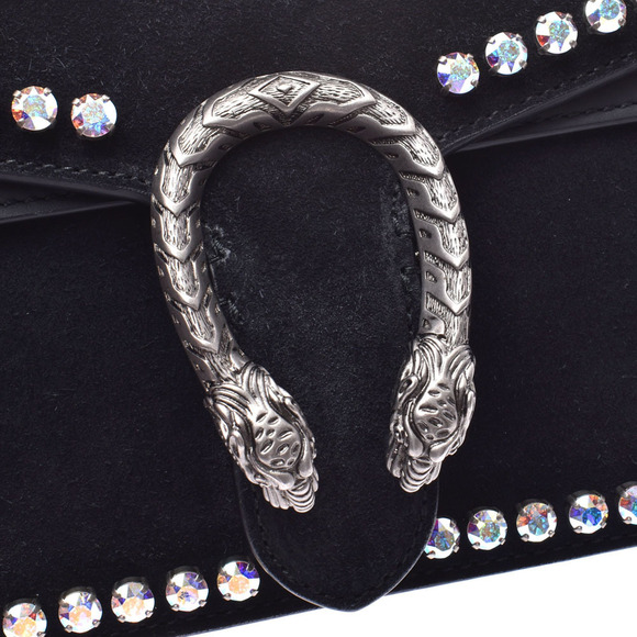 Gucci Dionysus Chain Shoulder Bag Black Suede Jeweled - Picture 9 of 9